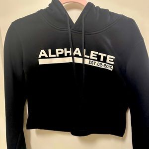 Black cropped workout hoodie